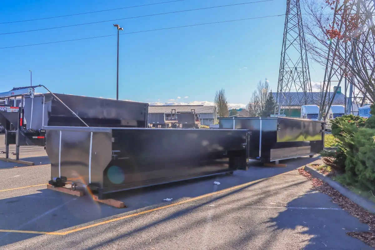 Roll-off dumpster ready for waste disposal at job site for Yard Waste Dumpster Rental in Rio Pinar